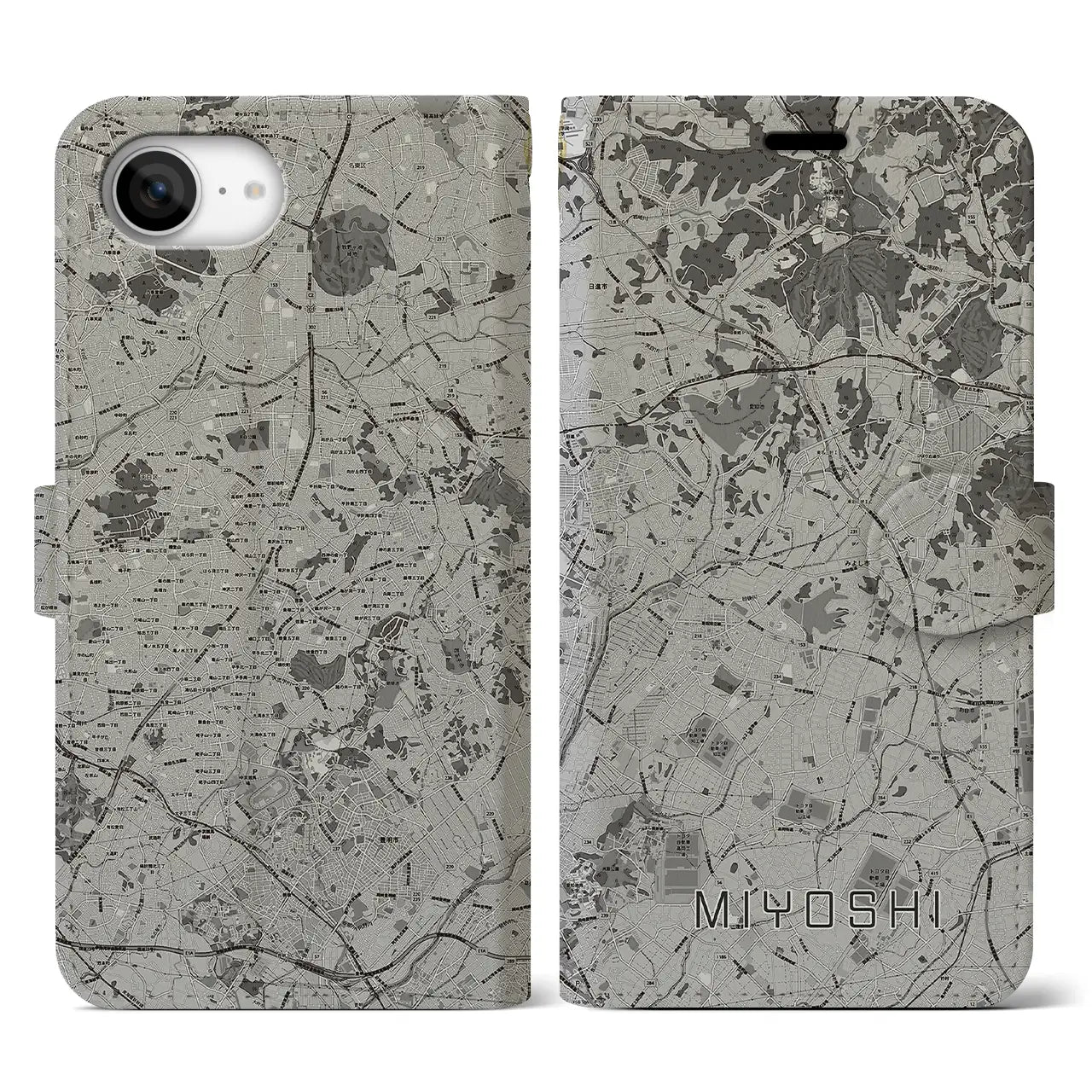 【みよし(愛知県)】地図柄iPhoneケース(手帳タイプ)