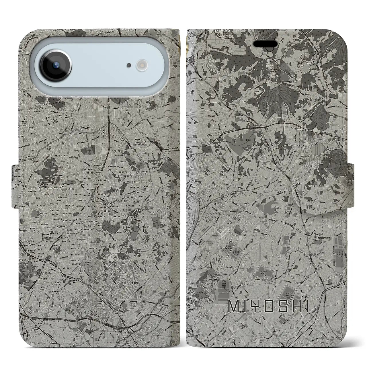 【みよし(愛知県)】地図柄iPhoneケース(手帳タイプ)