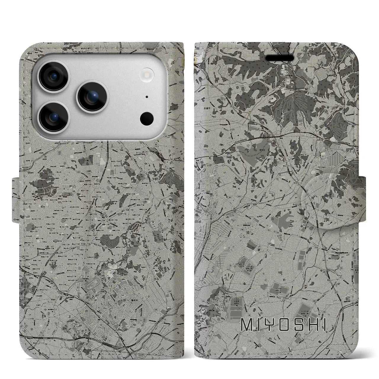 【みよし(愛知県)】地図柄iPhoneケース(手帳タイプ)