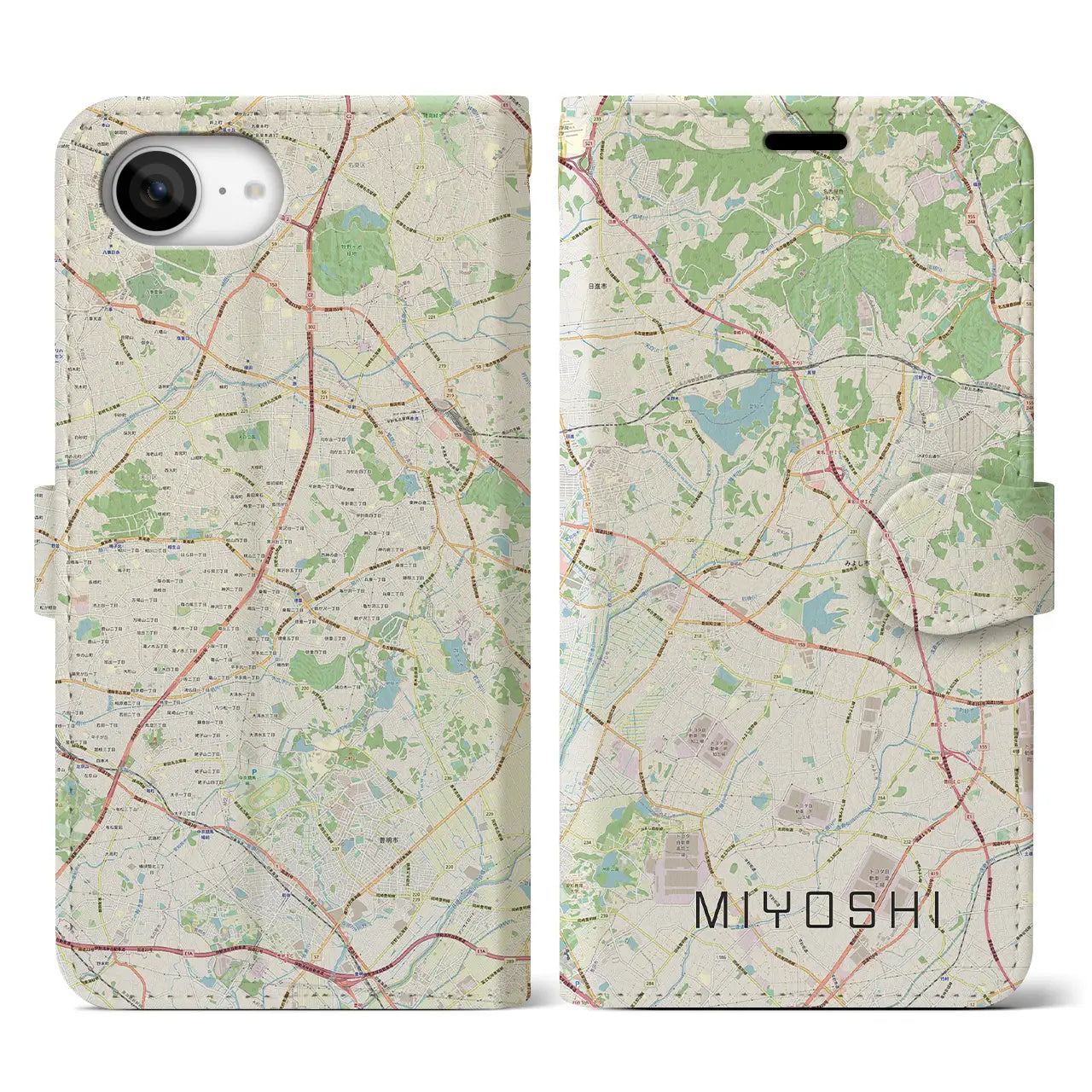 【みよし(愛知県)】地図柄iPhoneケース(手帳タイプ)