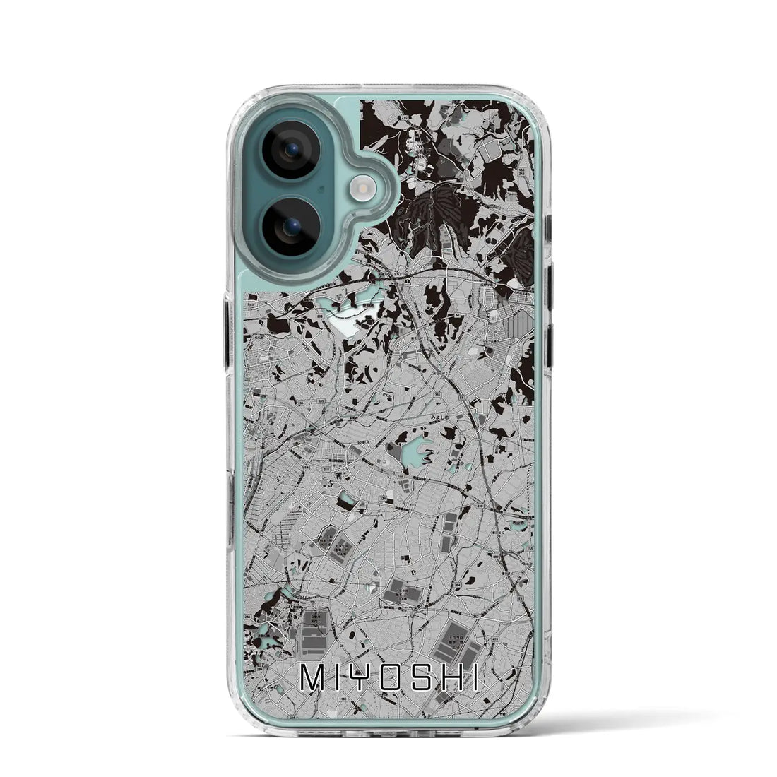 【みよし(愛知県)】地図柄iPhoneケース(MagSafeタイプ)モノトーン・iPhone 16 Pro 用