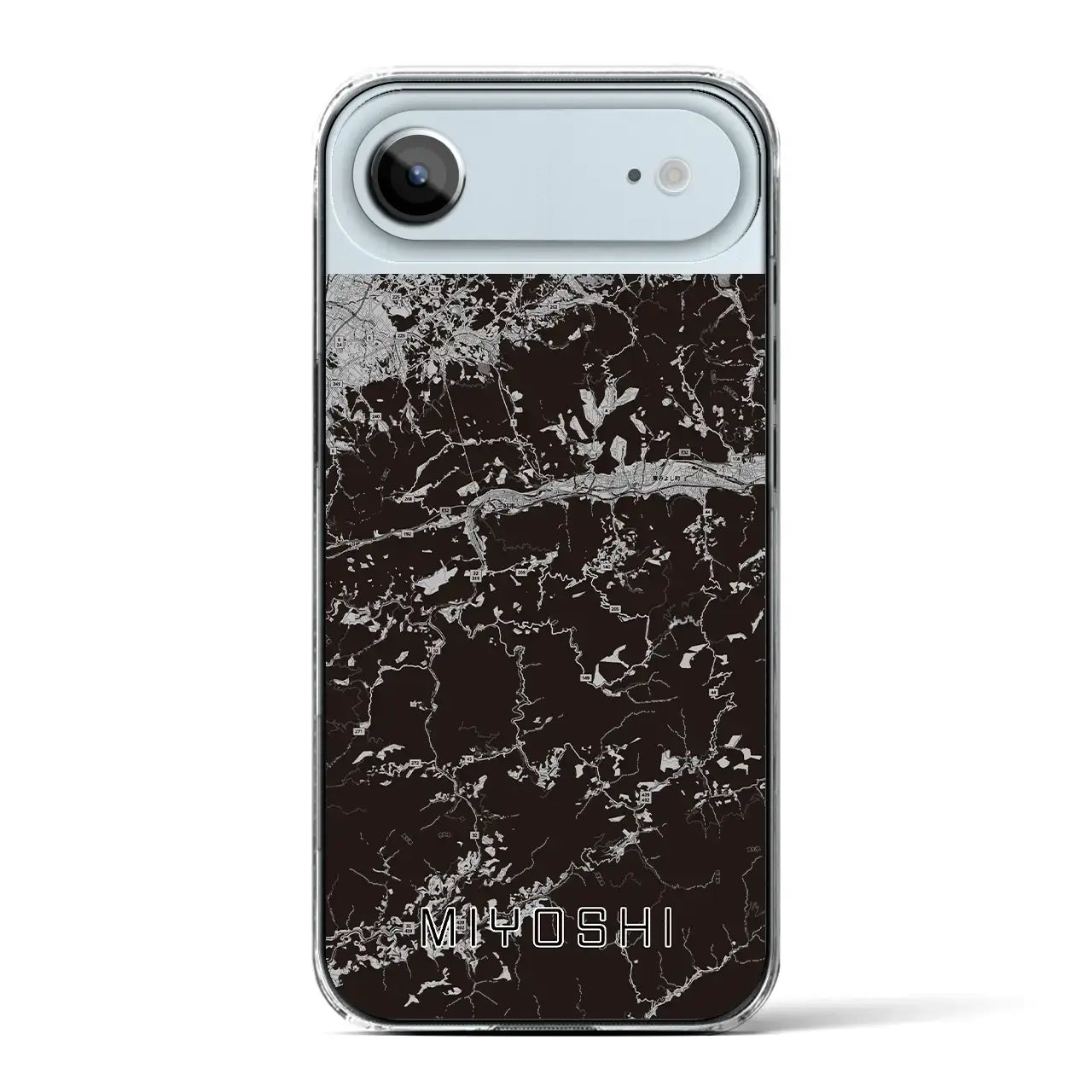 【三好(徳島県)】地図柄iPhoneケース(クリアタイプ)モノトーン・iPhone 17 Pro Max 用