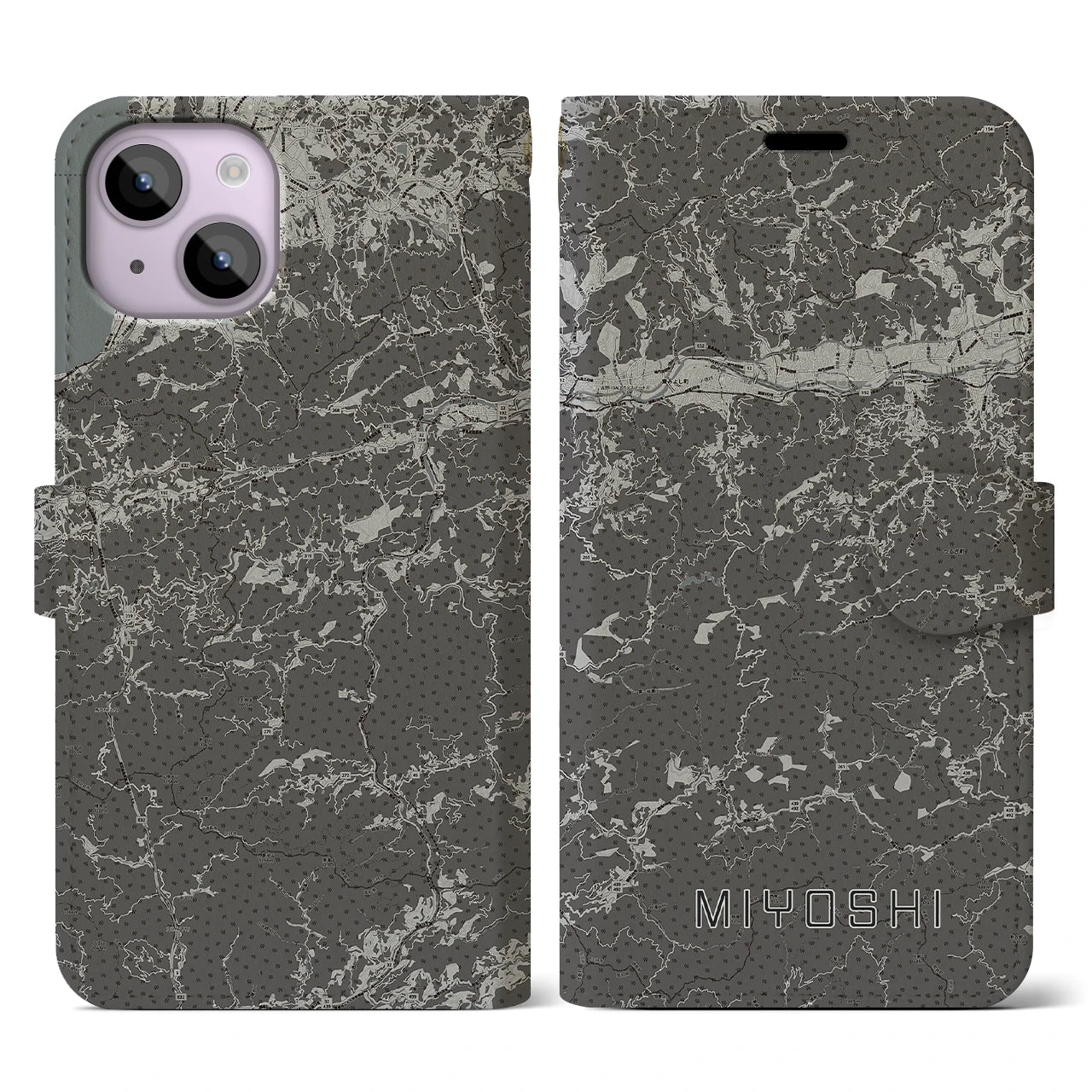 【三好(徳島県)】地図柄iPhoneケース(手帳タイプ)