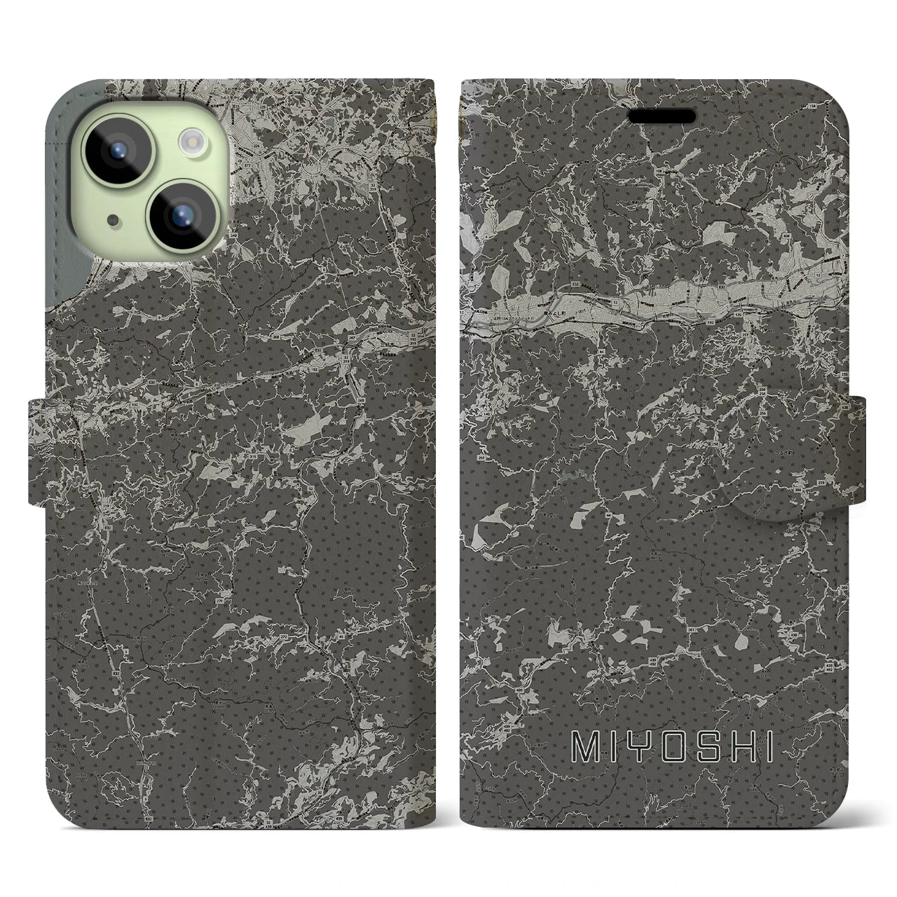 【三好(徳島県)】地図柄iPhoneケース(手帳タイプ)