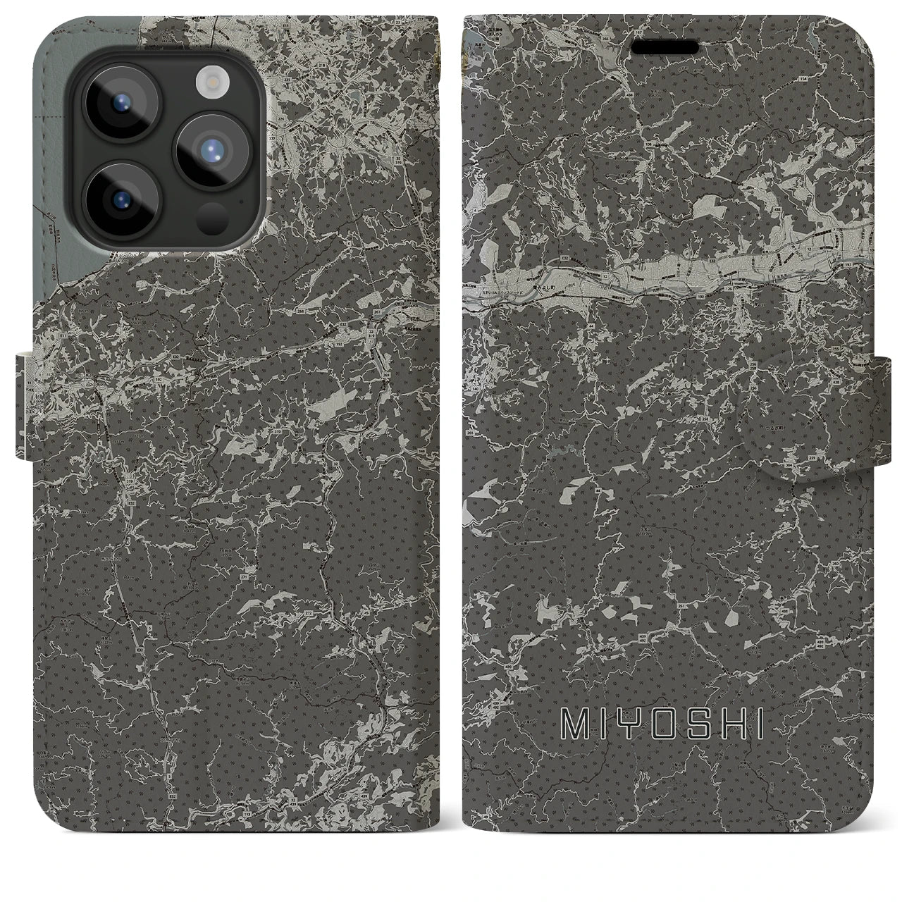 【三好(徳島県)】地図柄iPhoneケース(手帳タイプ)