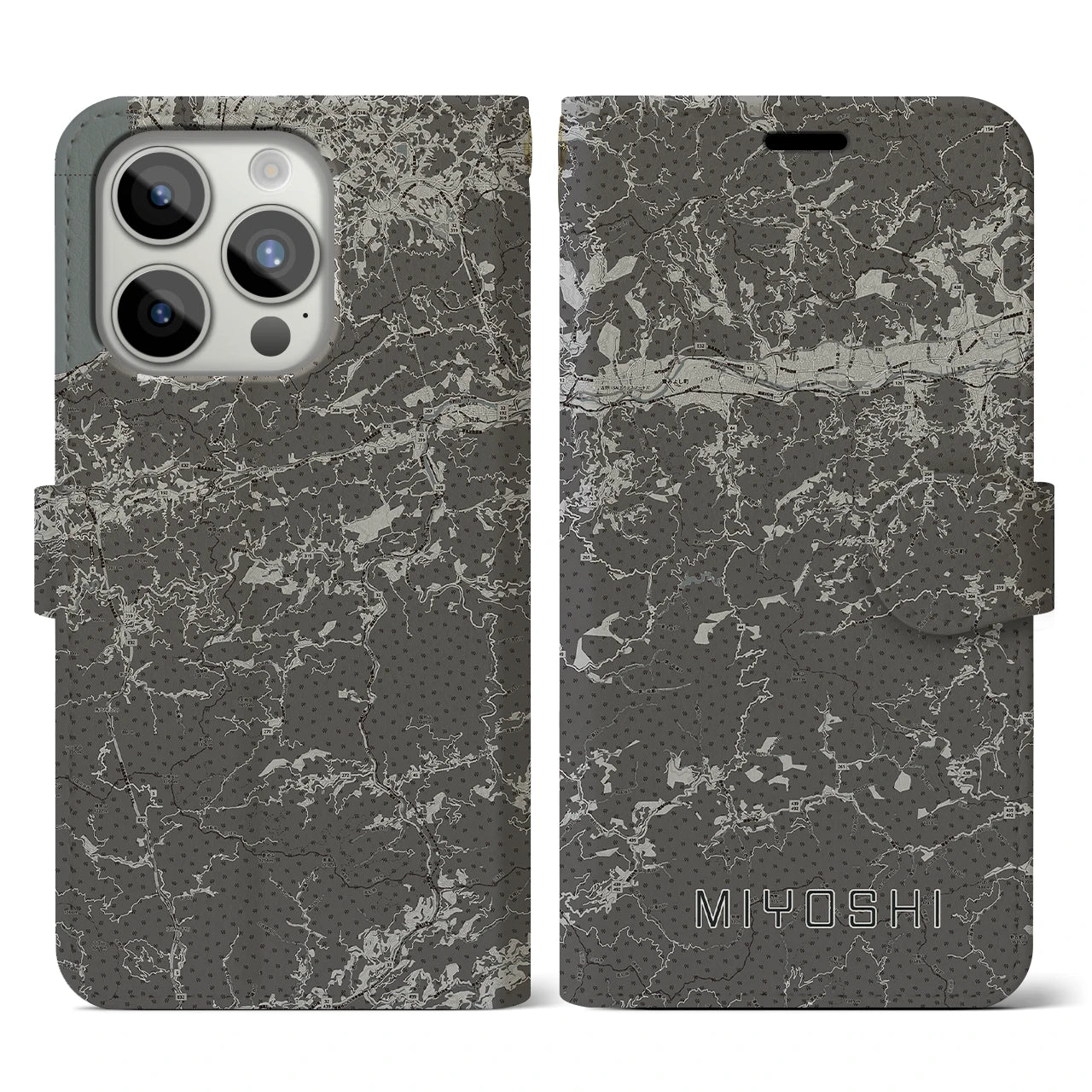 【三好(徳島県)】地図柄iPhoneケース(手帳タイプ)