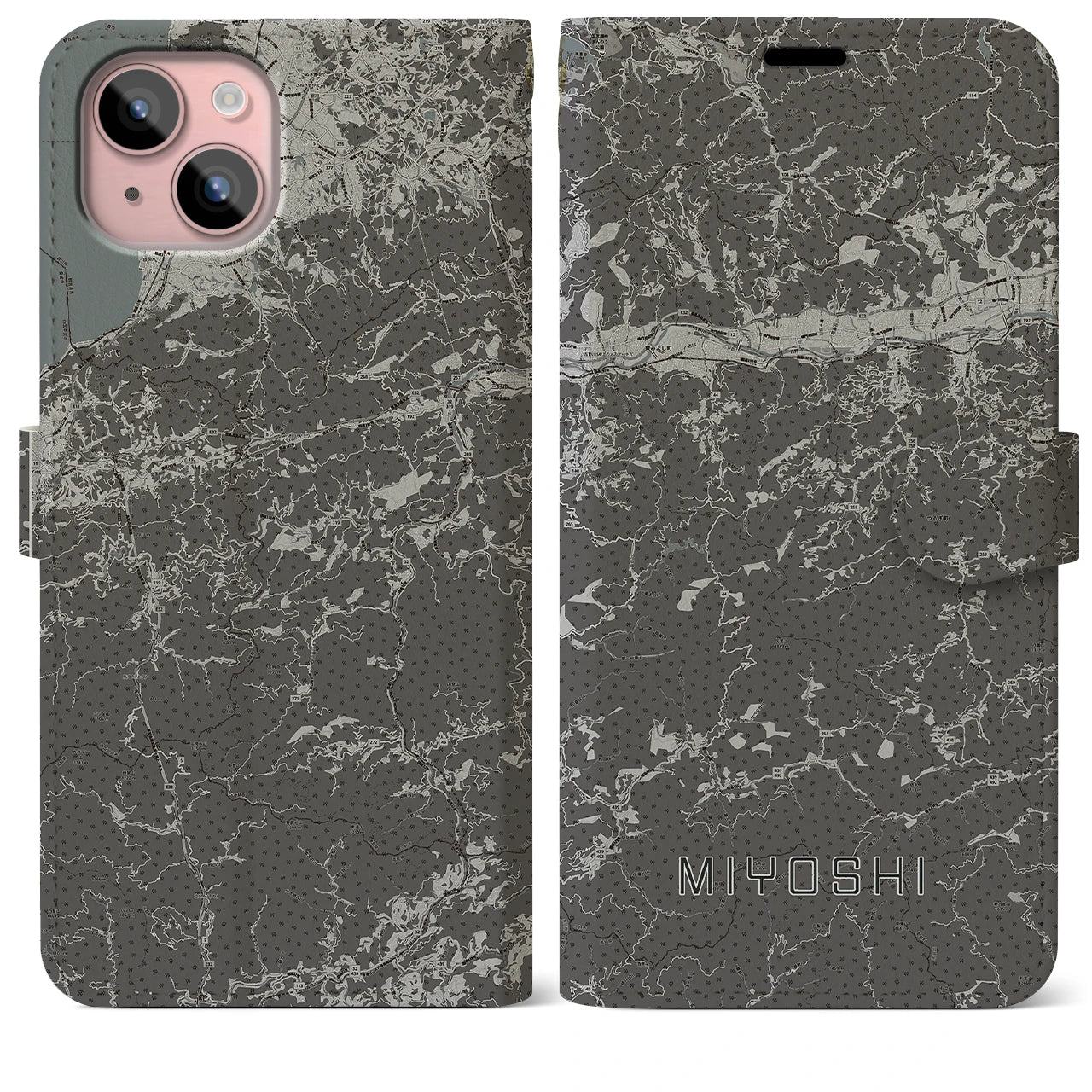 【三好(徳島県)】地図柄iPhoneケース(手帳タイプ)