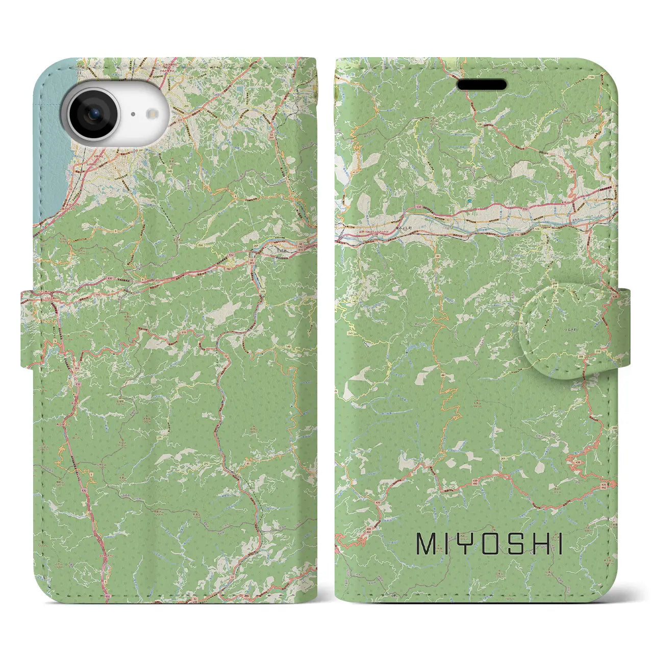 【三好(徳島県)】地図柄iPhoneケース(手帳タイプ)