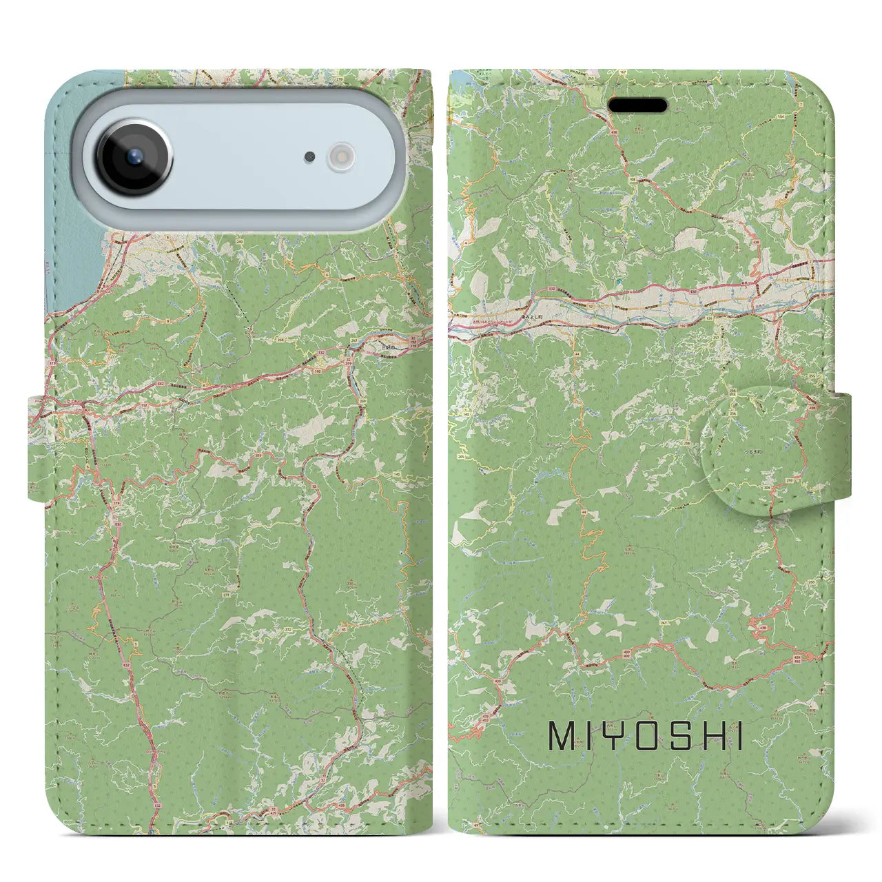 【三好(徳島県)】地図柄iPhoneケース(手帳タイプ)