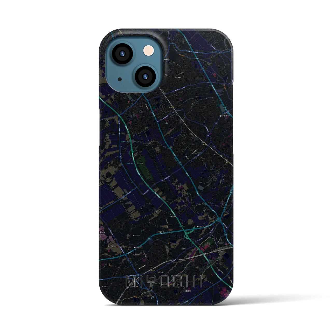 【三芳(埼玉県)】地図柄iPhoneケース(バックカバータイプ)