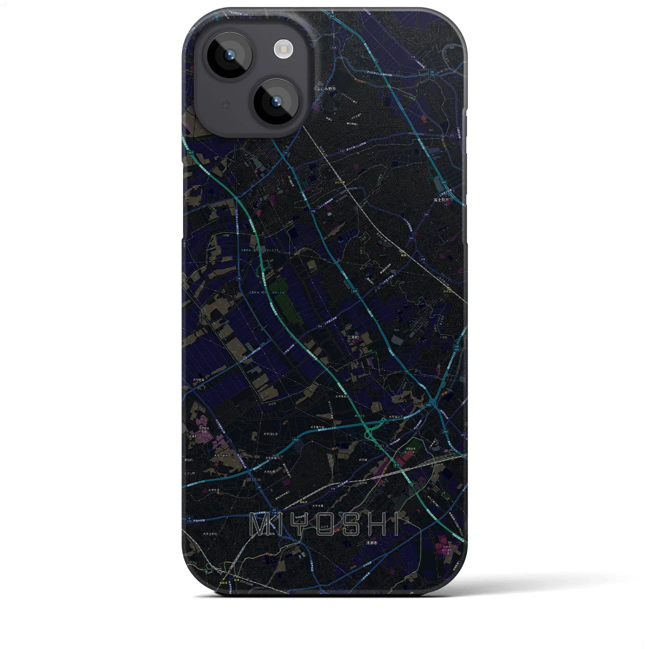【三芳(埼玉県)】地図柄iPhoneケース(バックカバータイプ)