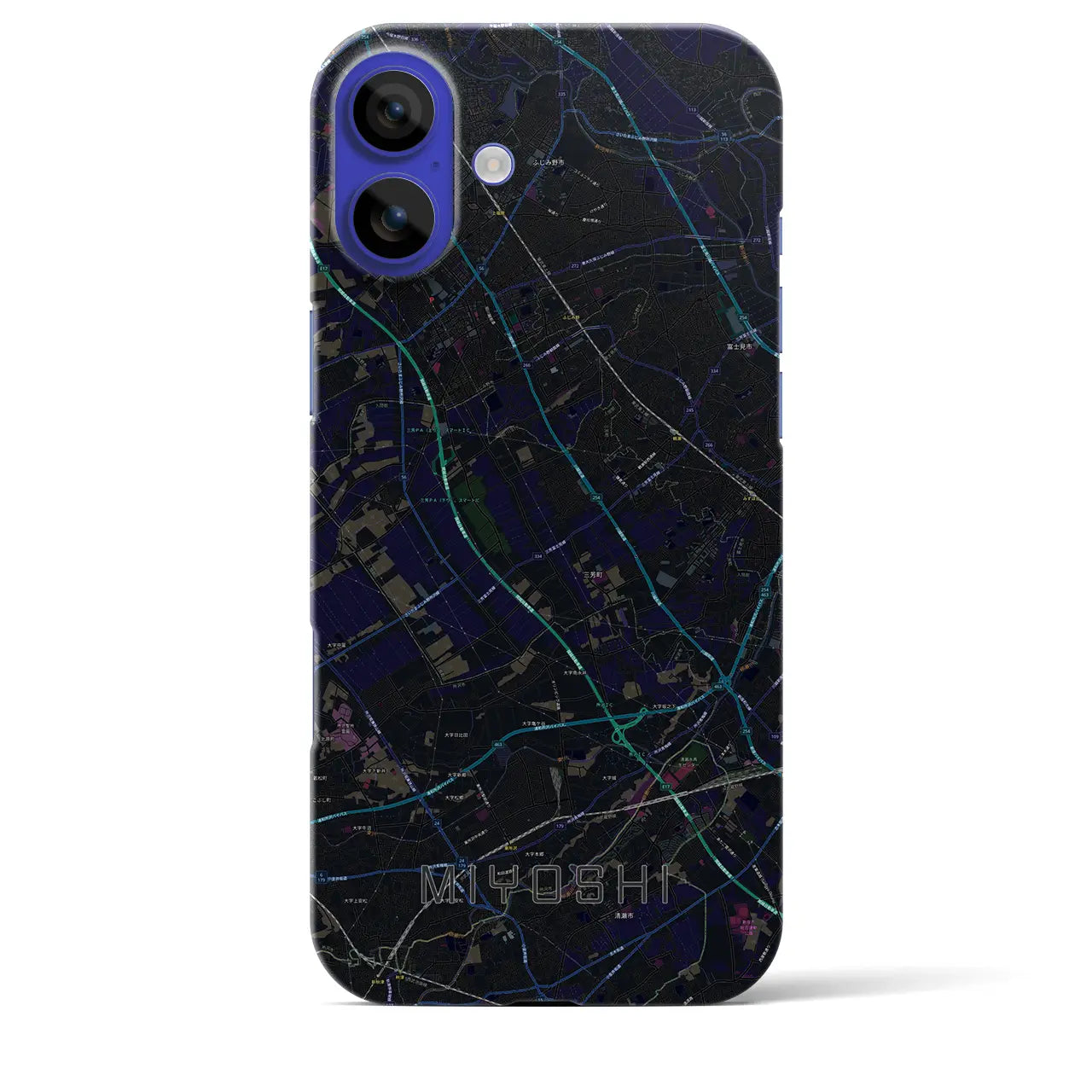 【三芳(埼玉県)】地図柄iPhoneケース(バックカバータイプ)