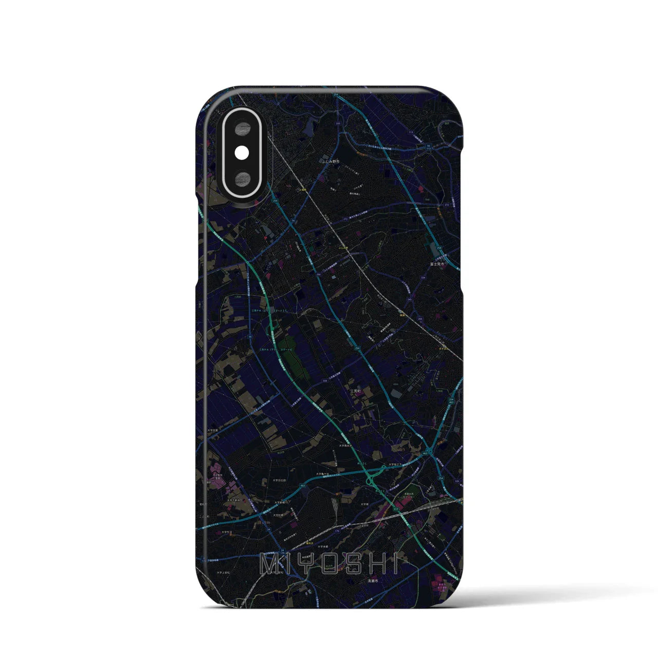 【三芳(埼玉県)】地図柄iPhoneケース(バックカバータイプ)