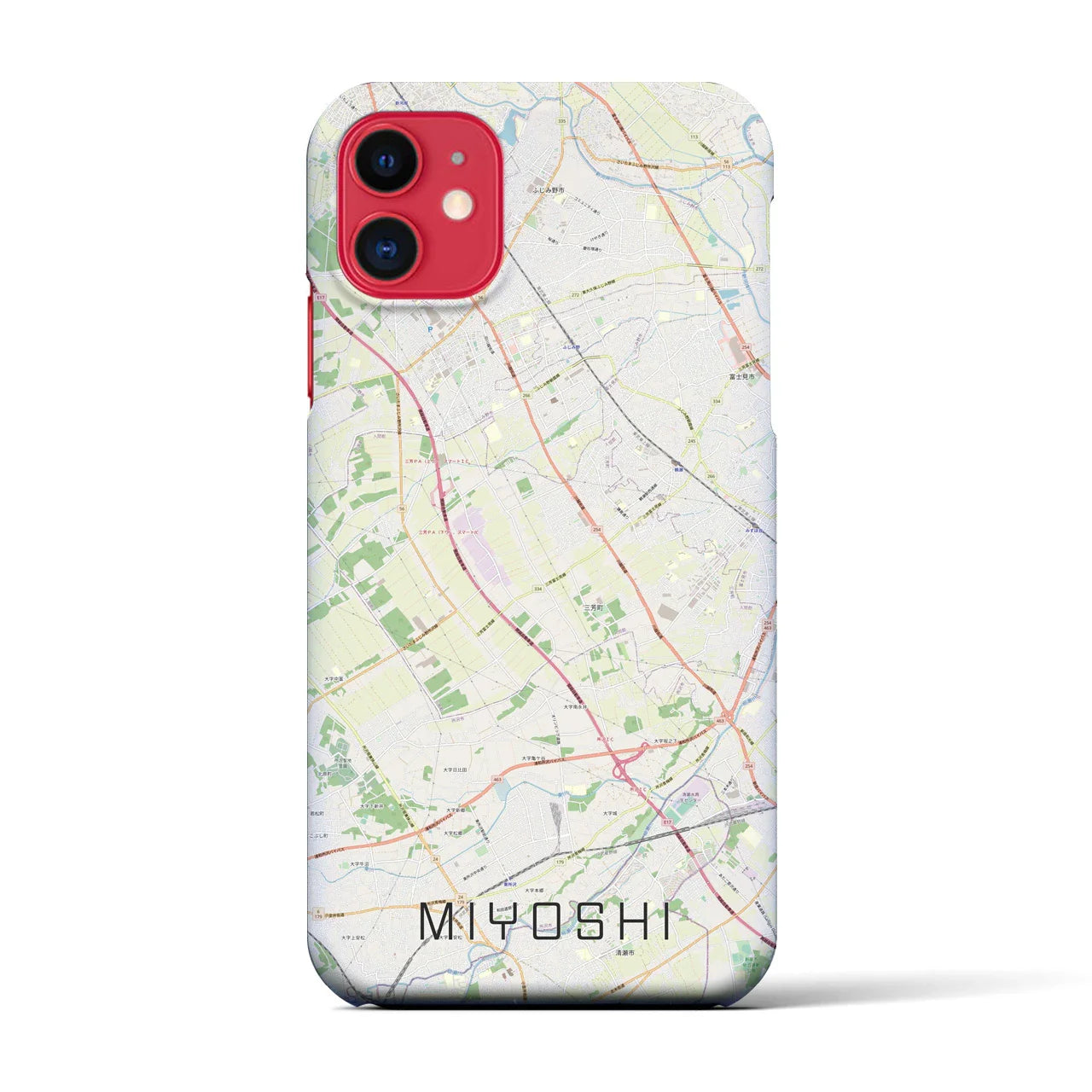【三芳(埼玉県)】地図柄iPhoneケース(バックカバータイプ)