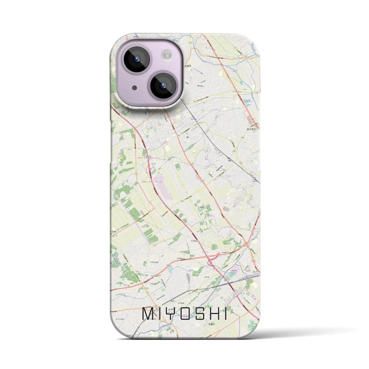 【三芳(埼玉県)】地図柄iPhoneケース(バックカバータイプ)