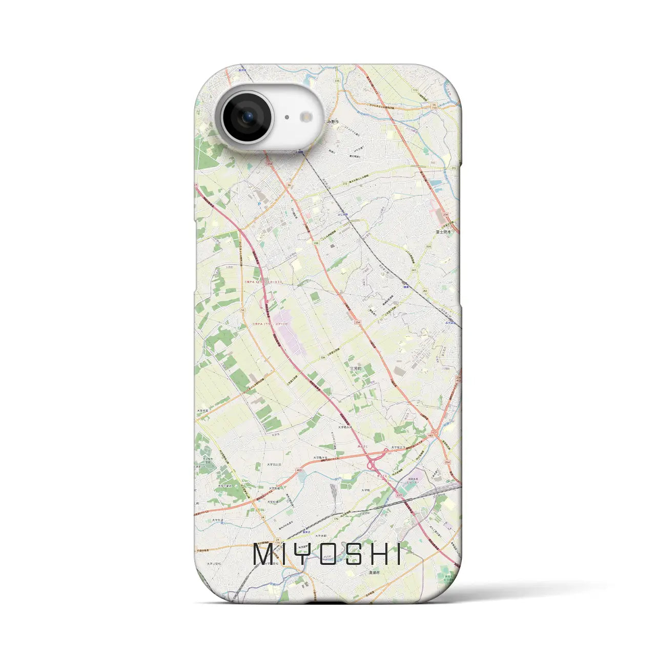 【三芳(埼玉県)】地図柄iPhoneケース(バックカバータイプ)