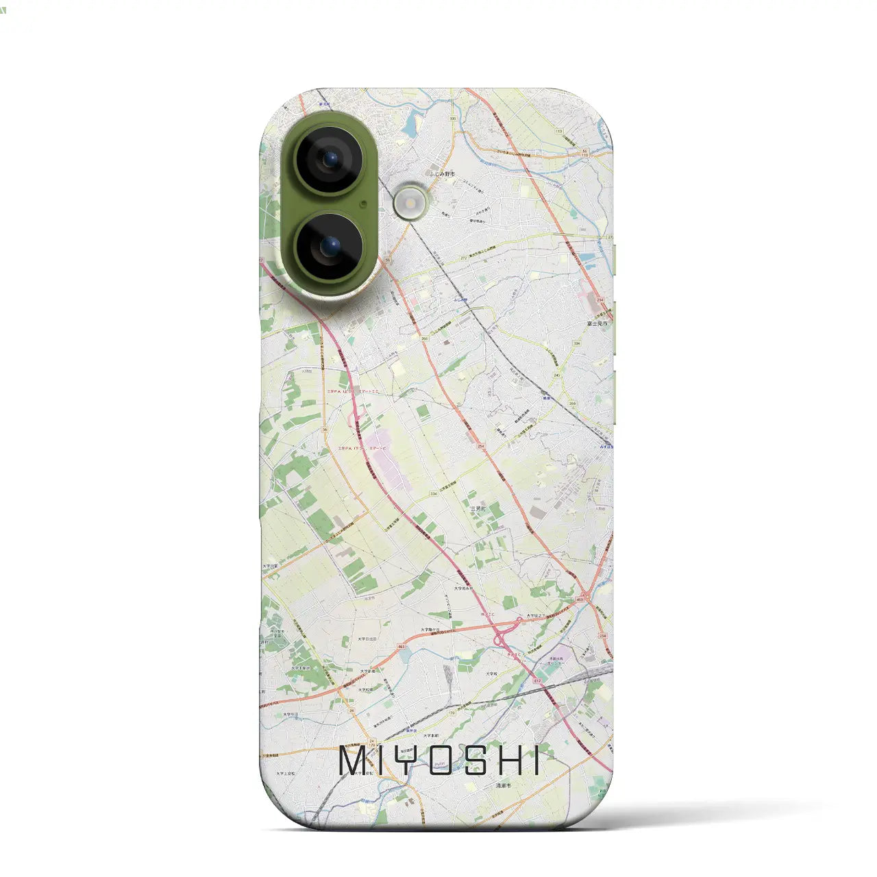 【三芳(埼玉県)】地図柄iPhoneケース(バックカバータイプ)