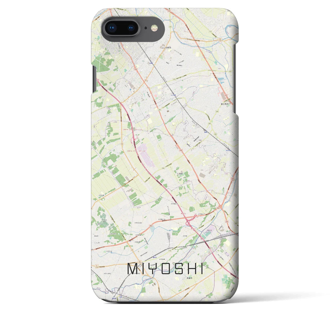 【三芳(埼玉県)】地図柄iPhoneケース(バックカバータイプ)