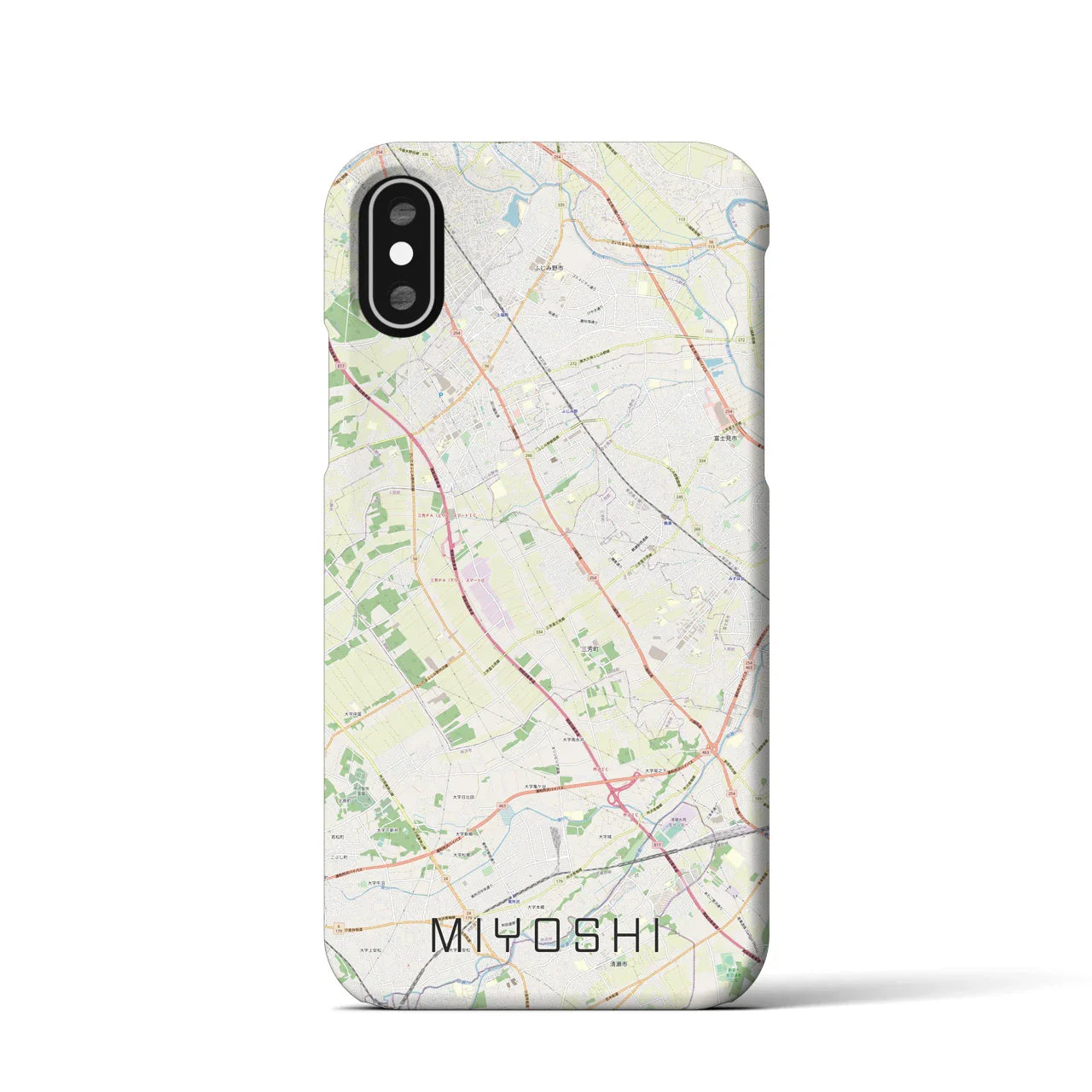 【三芳(埼玉県)】地図柄iPhoneケース(バックカバータイプ)