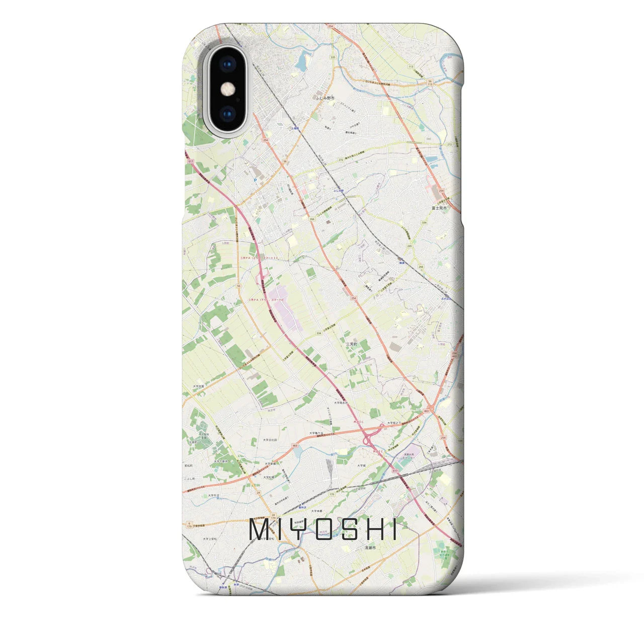 【三芳(埼玉県)】地図柄iPhoneケース(バックカバータイプ)
