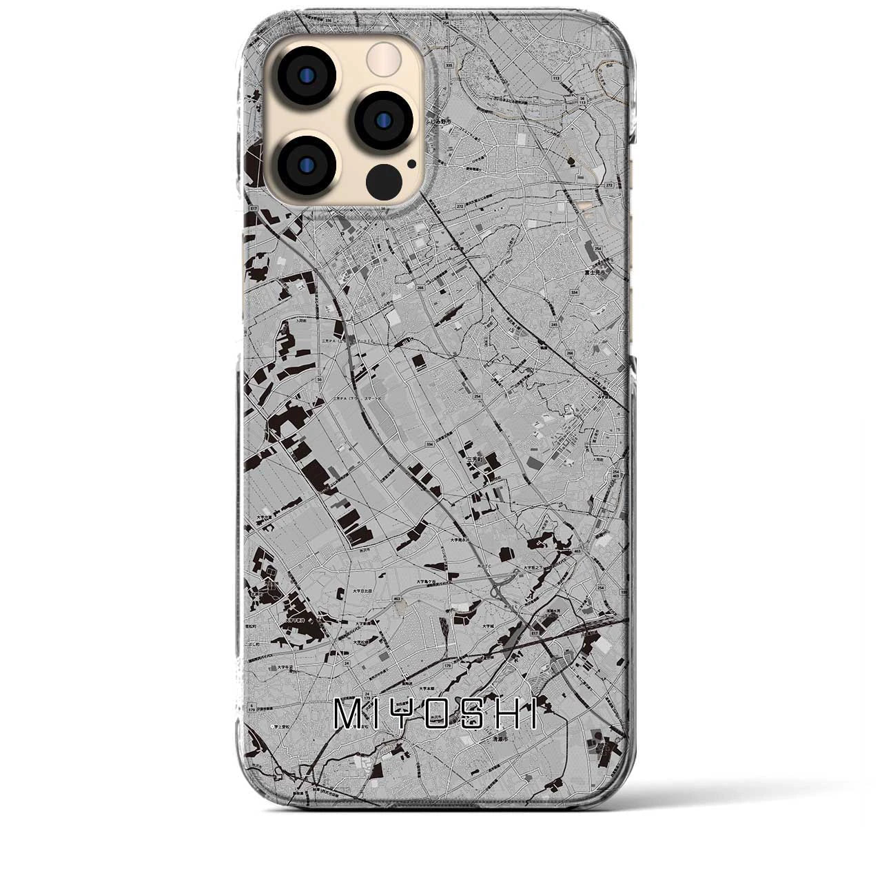 【三芳(埼玉県)】地図柄iPhoneケース(クリアタイプ)