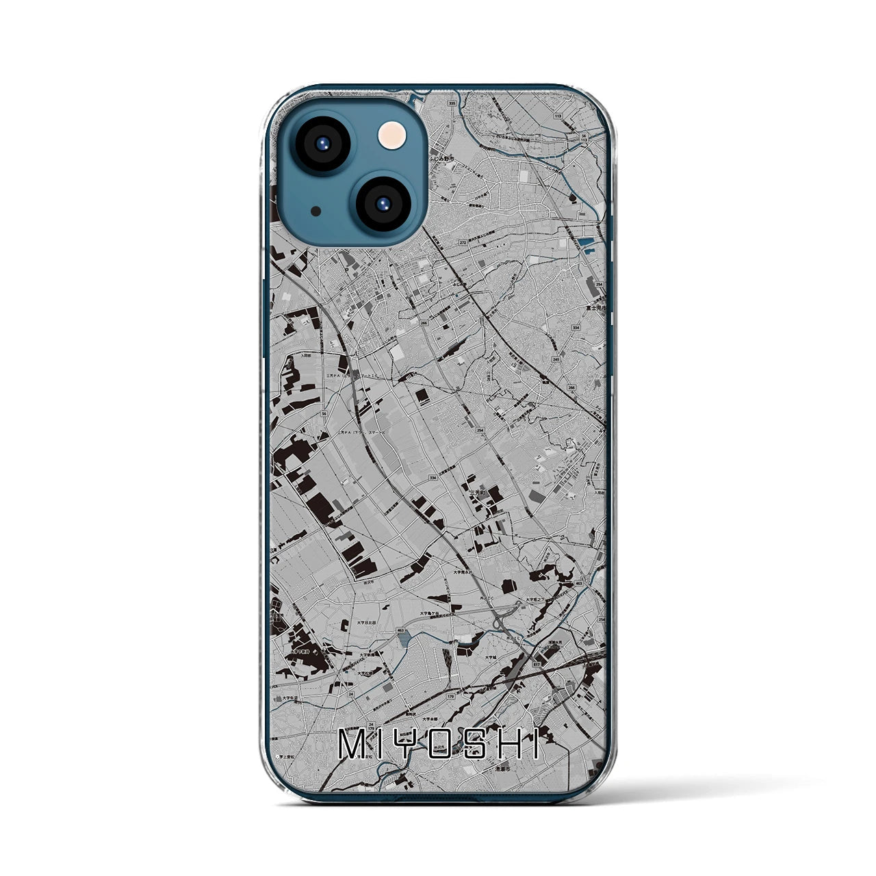 【三芳(埼玉県)】地図柄iPhoneケース(クリアタイプ)