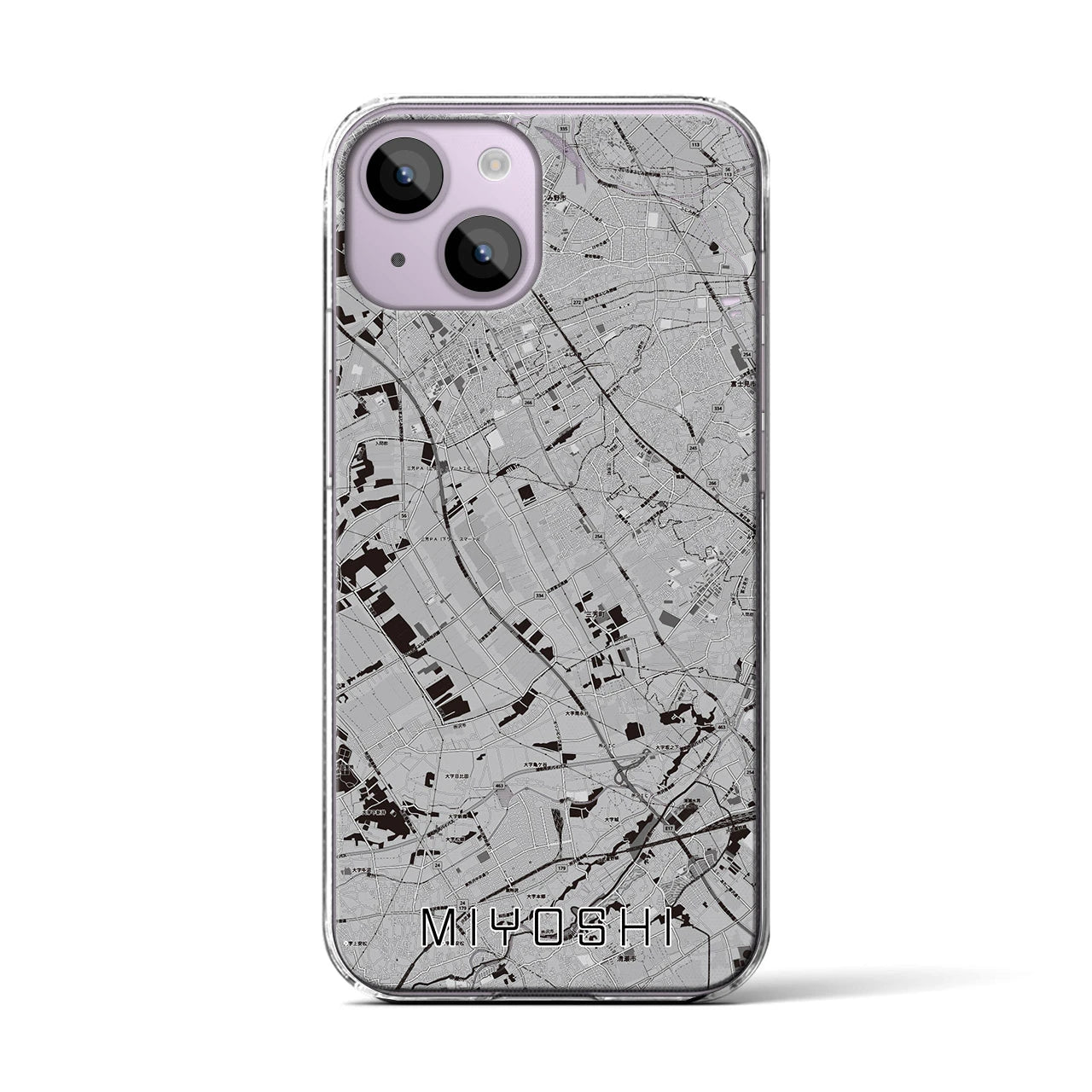 【三芳(埼玉県)】地図柄iPhoneケース(クリアタイプ)