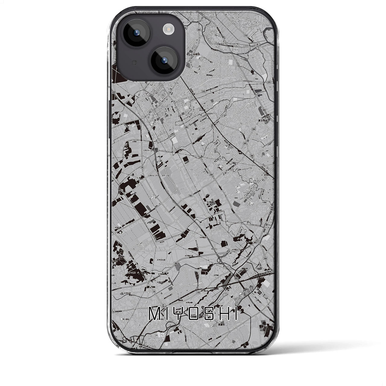 【三芳(埼玉県)】地図柄iPhoneケース(クリアタイプ)