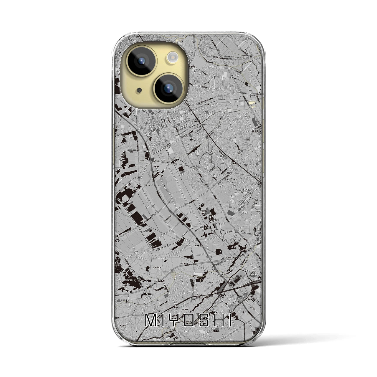 【三芳(埼玉県)】地図柄iPhoneケース(クリアタイプ)