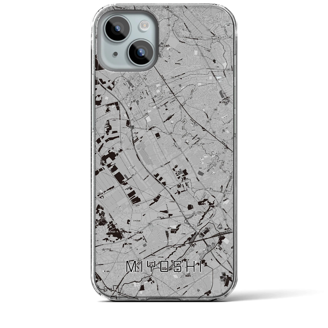 【三芳(埼玉県)】地図柄iPhoneケース(クリアタイプ)