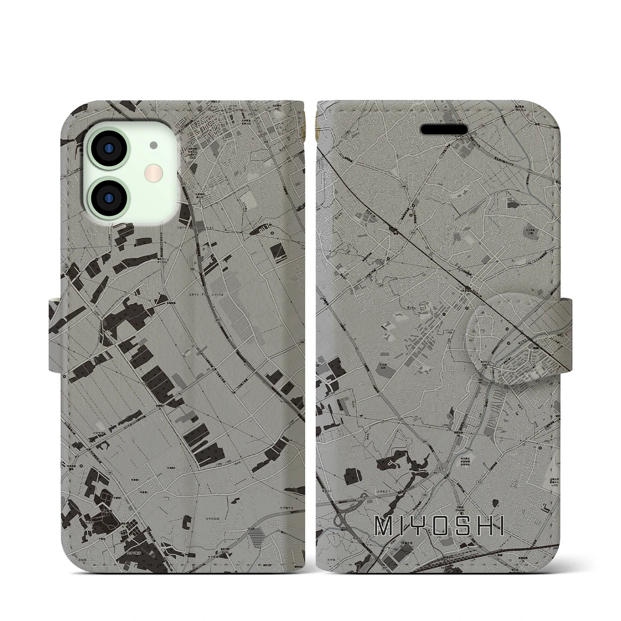 【三芳(埼玉県)】地図柄iPhoneケース(手帳タイプ)