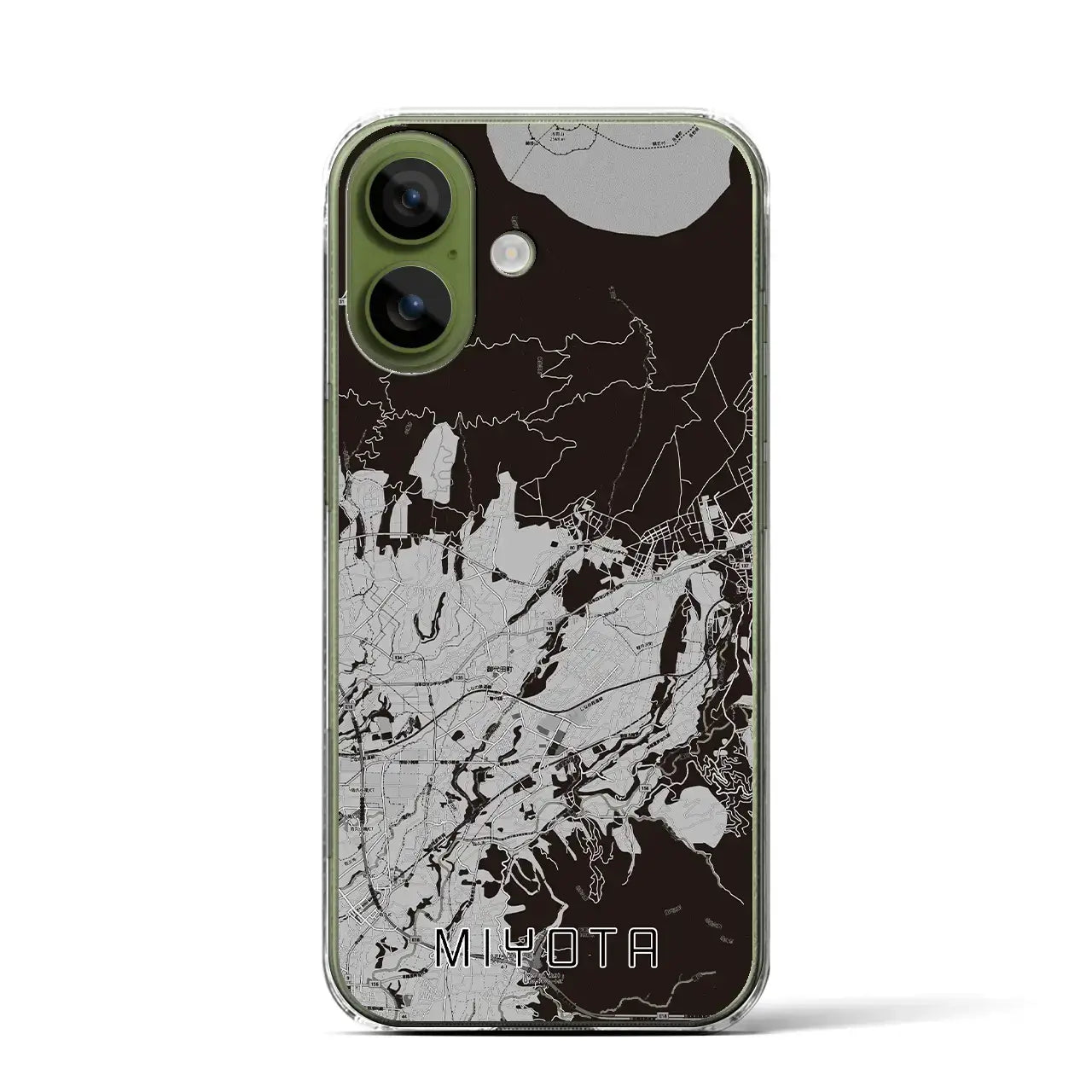 【御代田(長野県)】地図柄iPhoneケース(クリアタイプ)モノトーン・iPhone 17 Pro Max 用