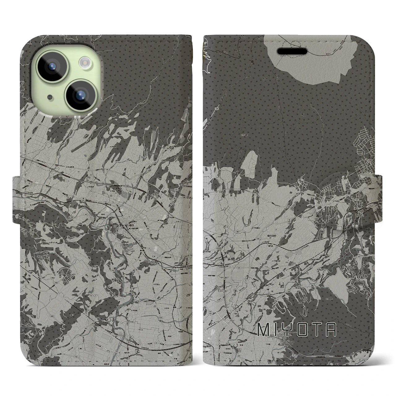 【御代田(長野県)】地図柄iPhoneケース(手帳タイプ)