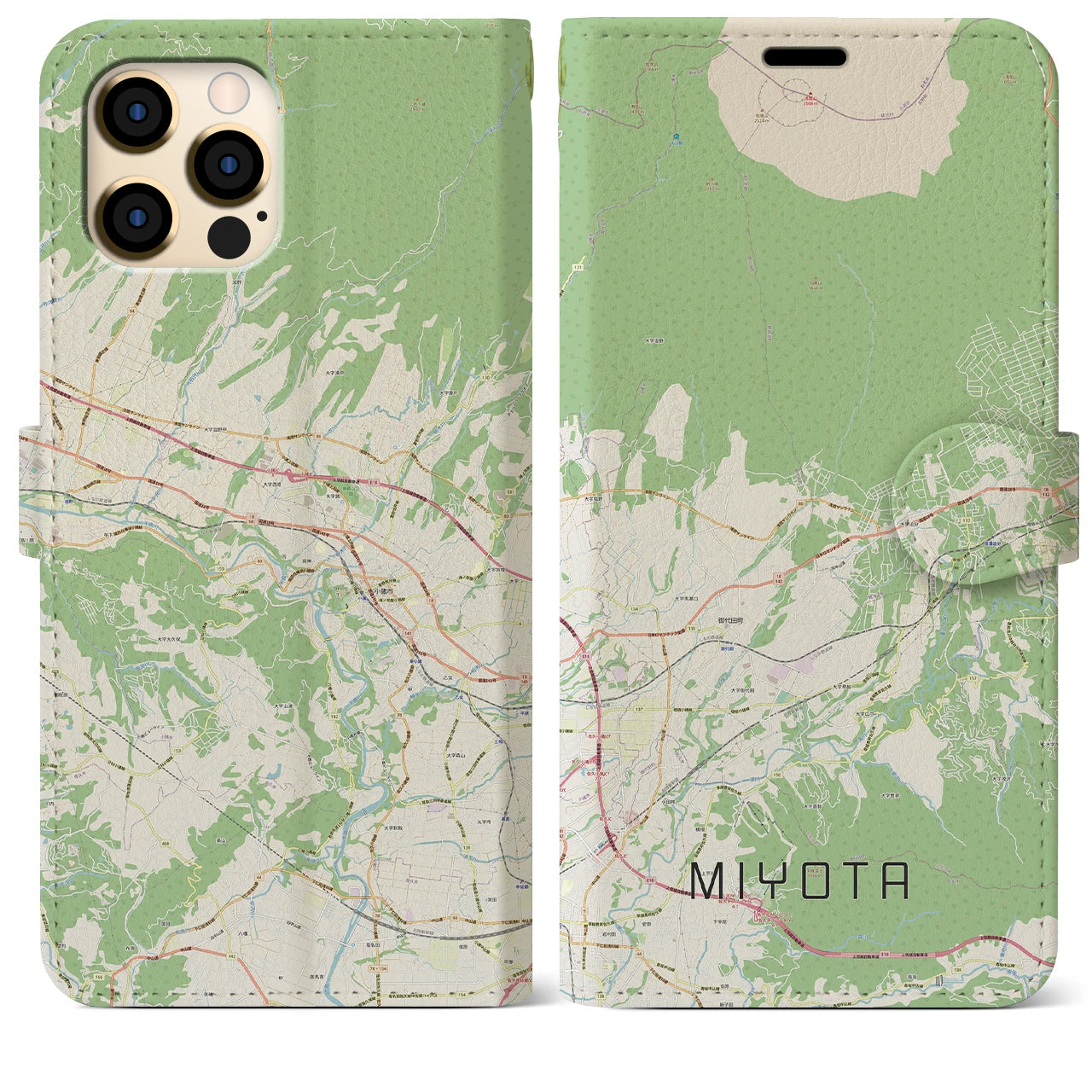 【御代田(長野県)】地図柄iPhoneケース(手帳タイプ)