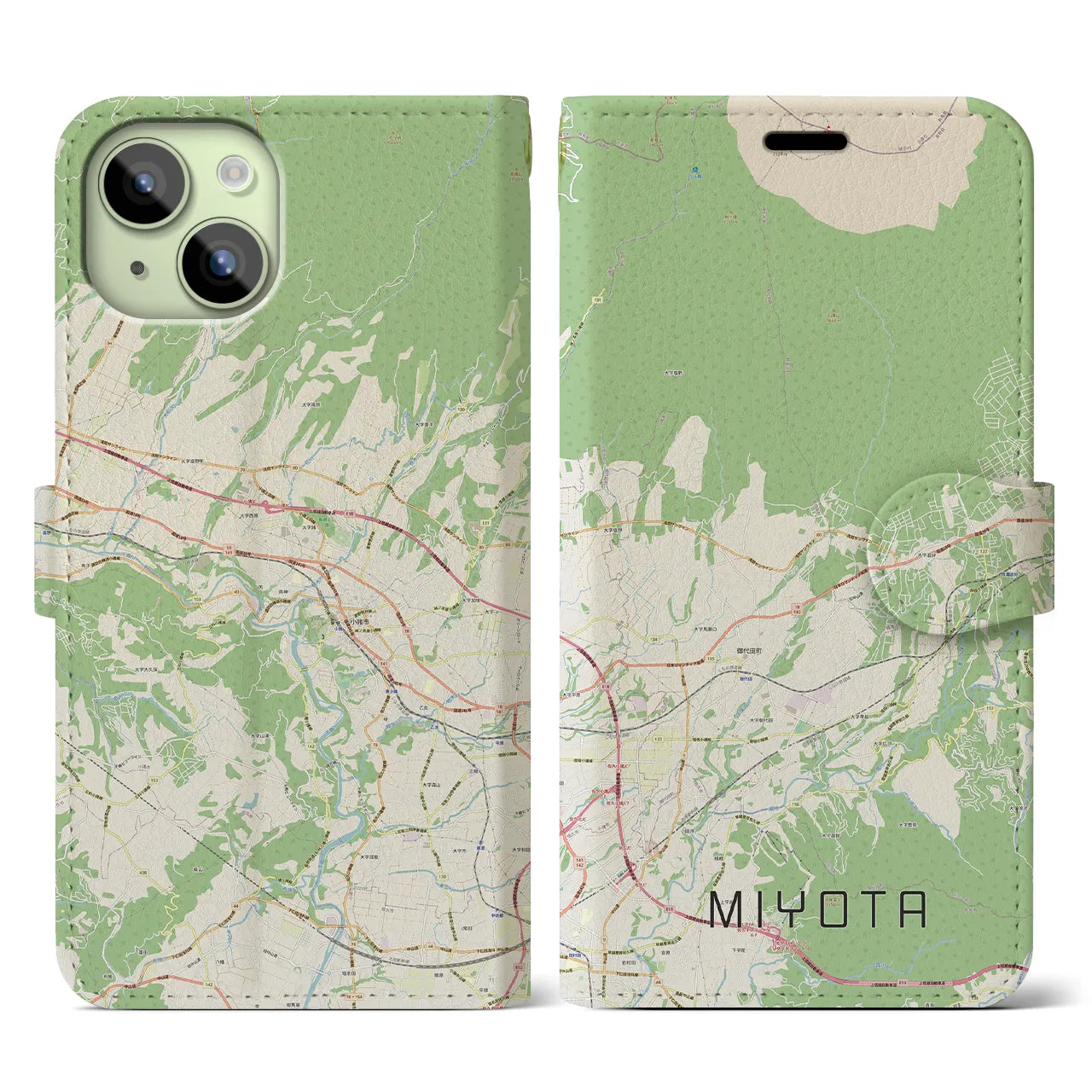 【御代田(長野県)】地図柄iPhoneケース(手帳タイプ)