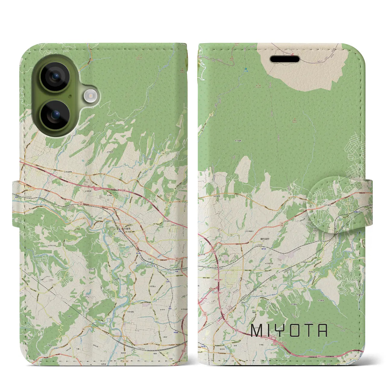 【御代田(長野県)】地図柄iPhoneケース(手帳タイプ)