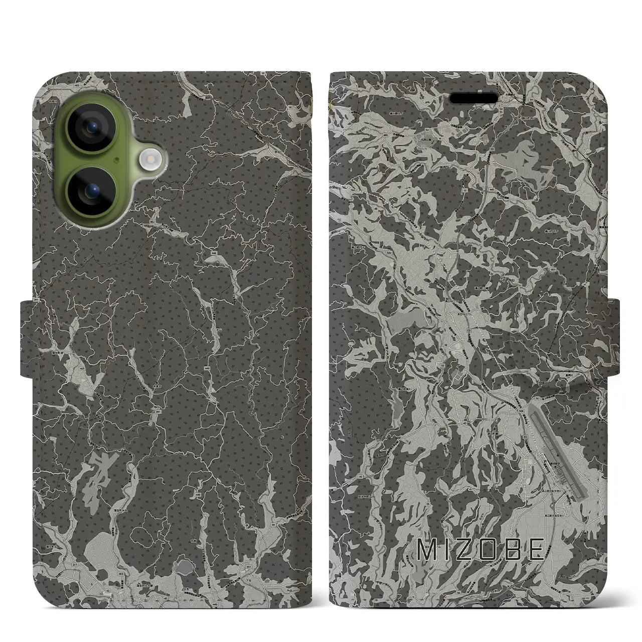 【溝辺(鹿児島県)】地図柄iPhoneケース(手帳タイプ)