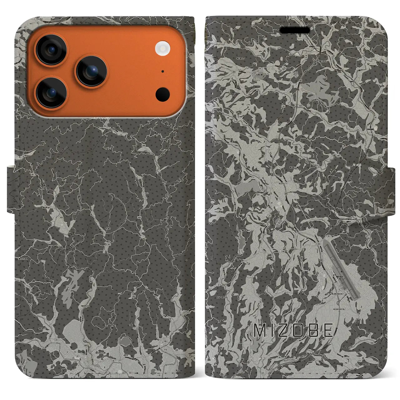 【溝辺(鹿児島県)】地図柄iPhoneケース(手帳タイプ)