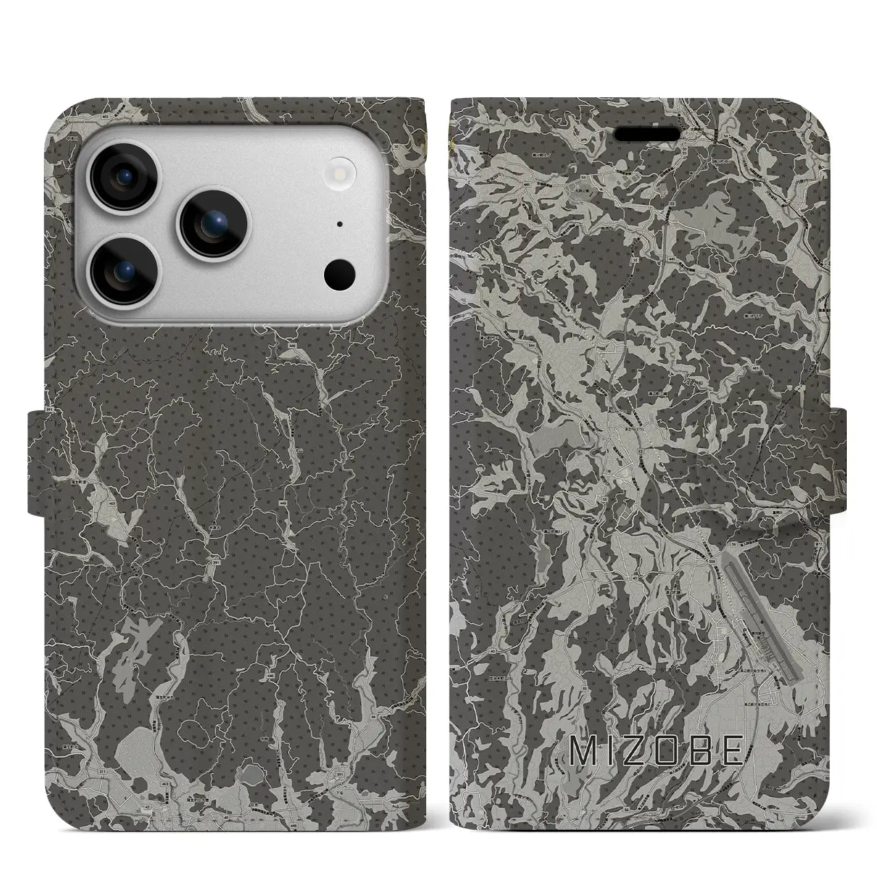 【溝辺(鹿児島県)】地図柄iPhoneケース(手帳タイプ)