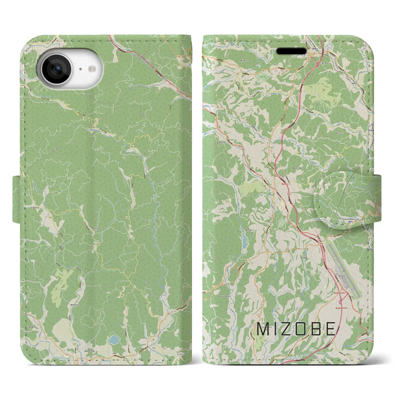 【溝辺(鹿児島県)】地図柄iPhoneケース(手帳タイプ)