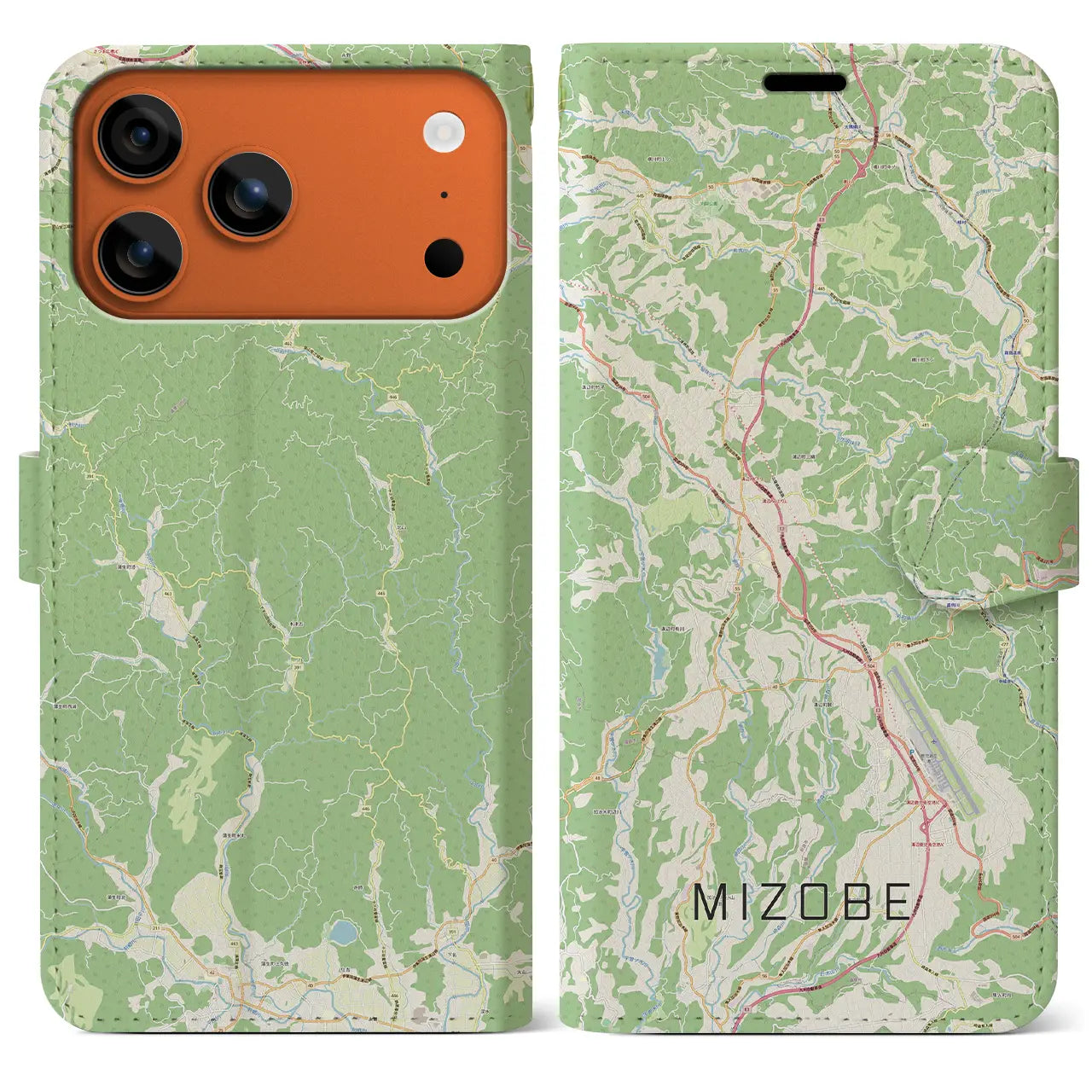 【溝辺(鹿児島県)】地図柄iPhoneケース(手帳タイプ)