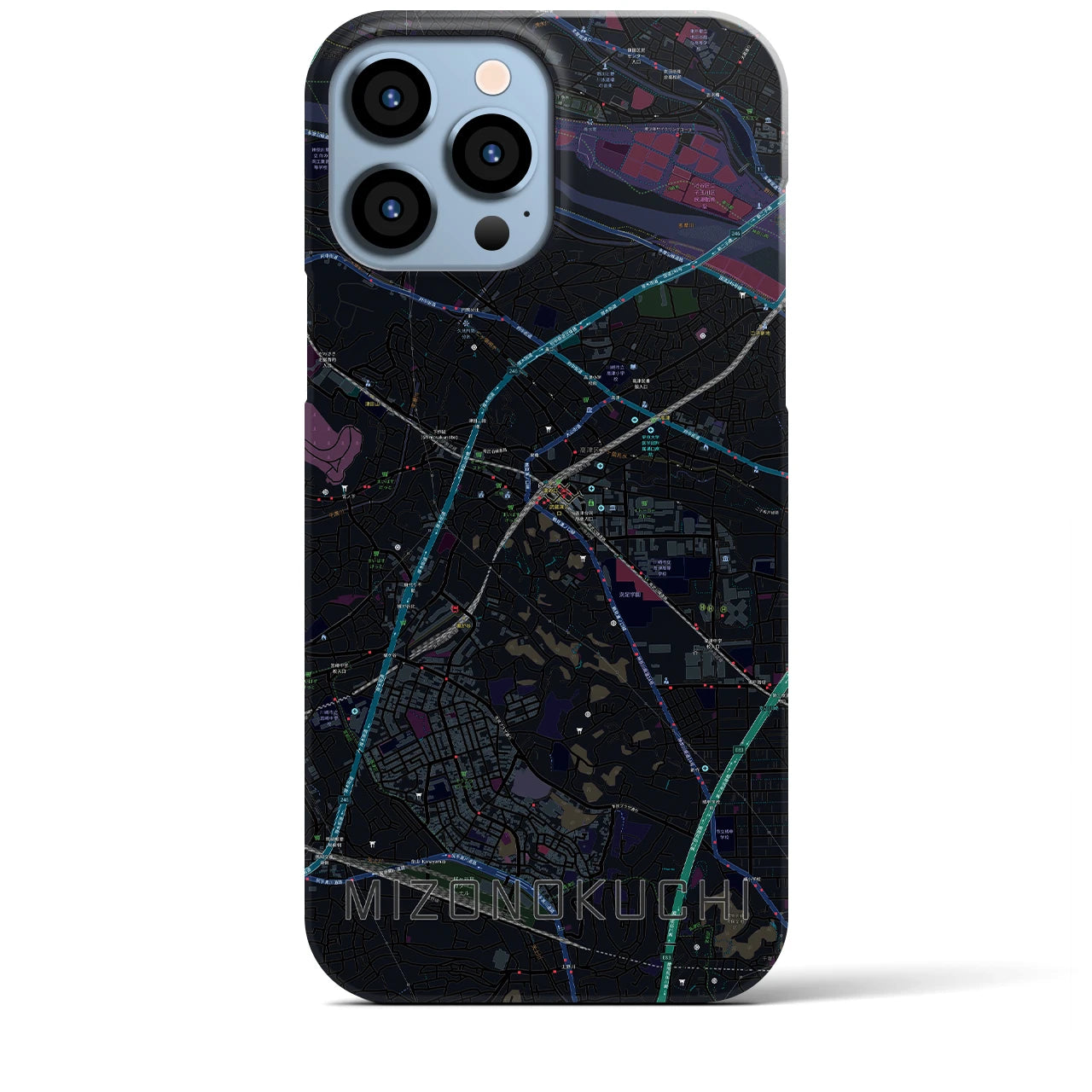 【溝の口(神奈川県)】地図柄iPhoneケース(バックカバータイプ)