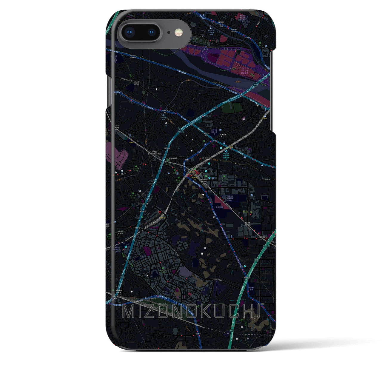 【溝の口(神奈川県)】地図柄iPhoneケース(バックカバータイプ)