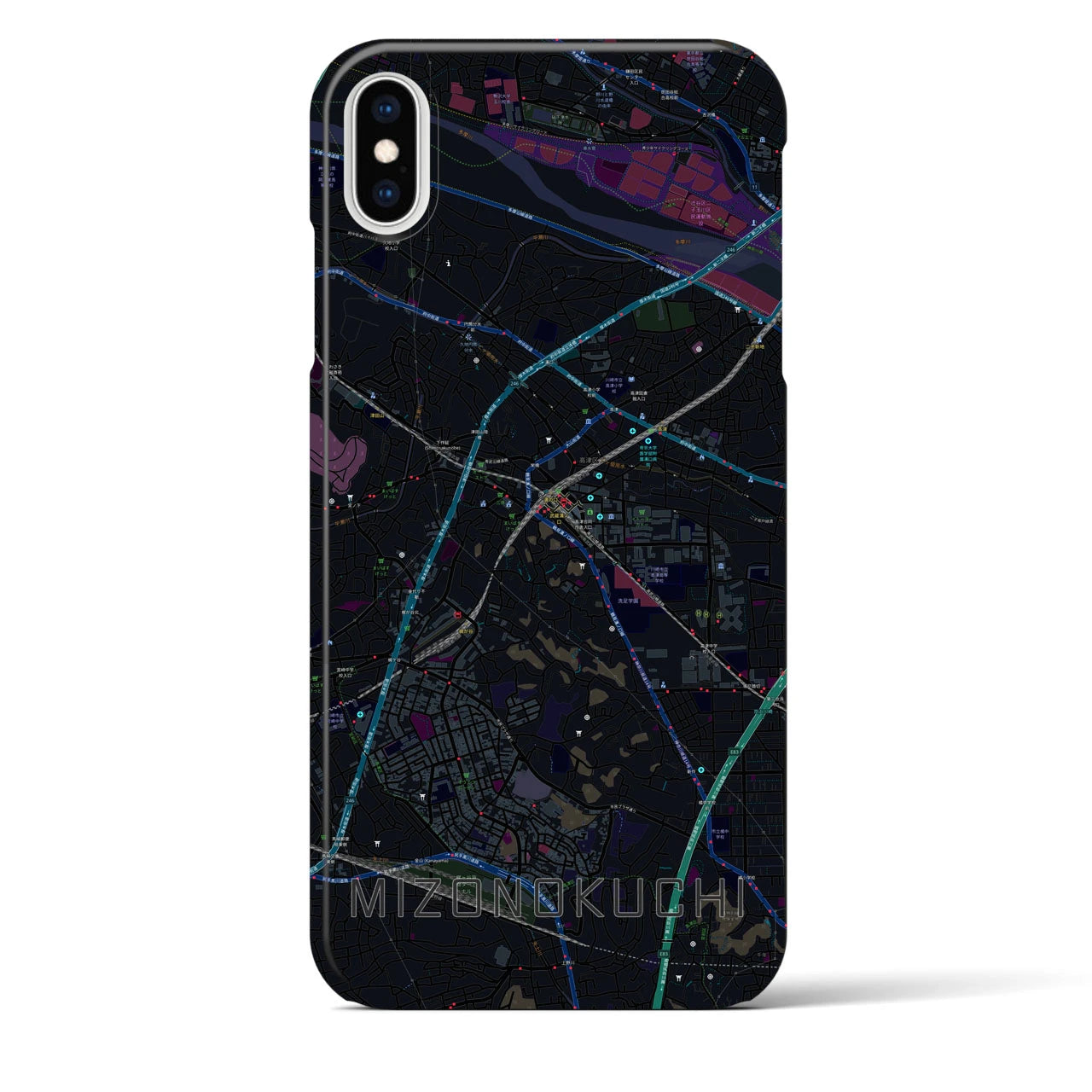 【溝の口(神奈川県)】地図柄iPhoneケース(バックカバータイプ)