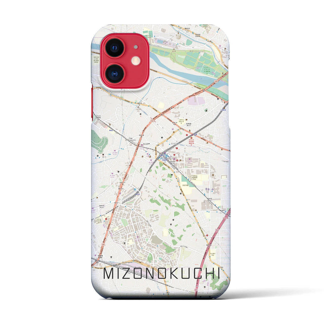 【溝の口(神奈川県)】地図柄iPhoneケース(バックカバータイプ)