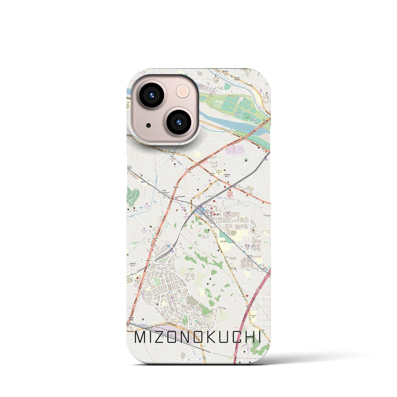 【溝の口(神奈川県)】地図柄iPhoneケース(バックカバータイプ)