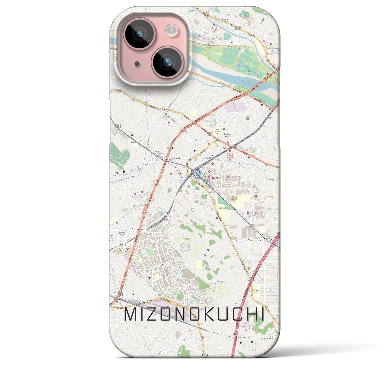 【溝の口(神奈川県)】地図柄iPhoneケース(バックカバータイプ)