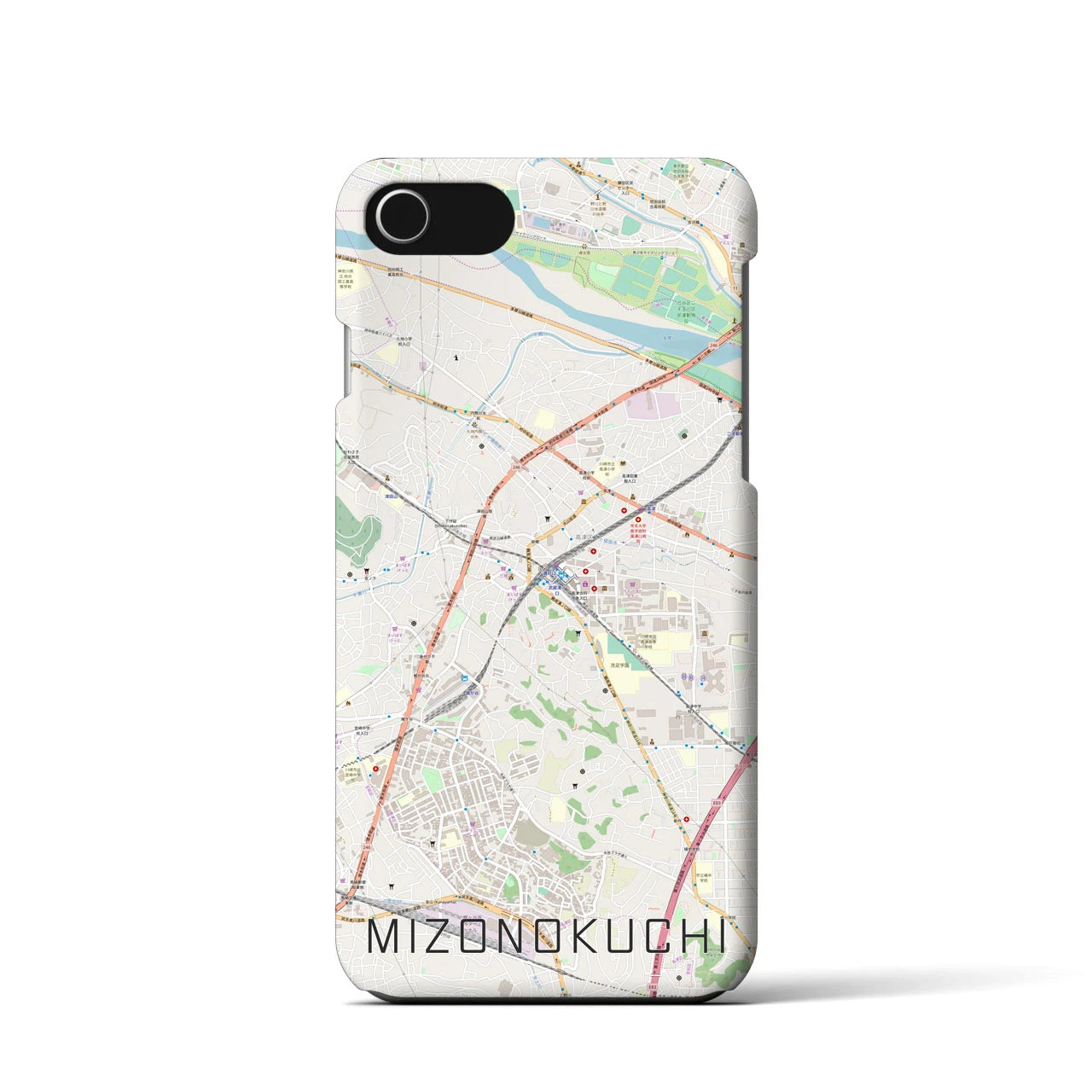 【溝の口(神奈川県)】地図柄iPhoneケース(バックカバータイプ)