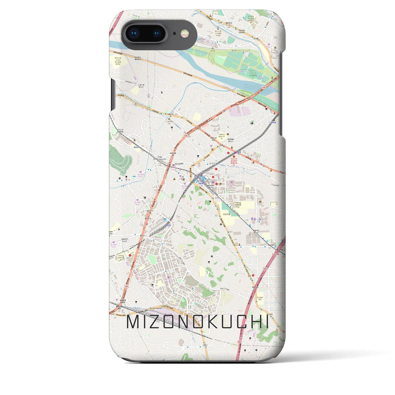 【溝の口(神奈川県)】地図柄iPhoneケース(バックカバータイプ)