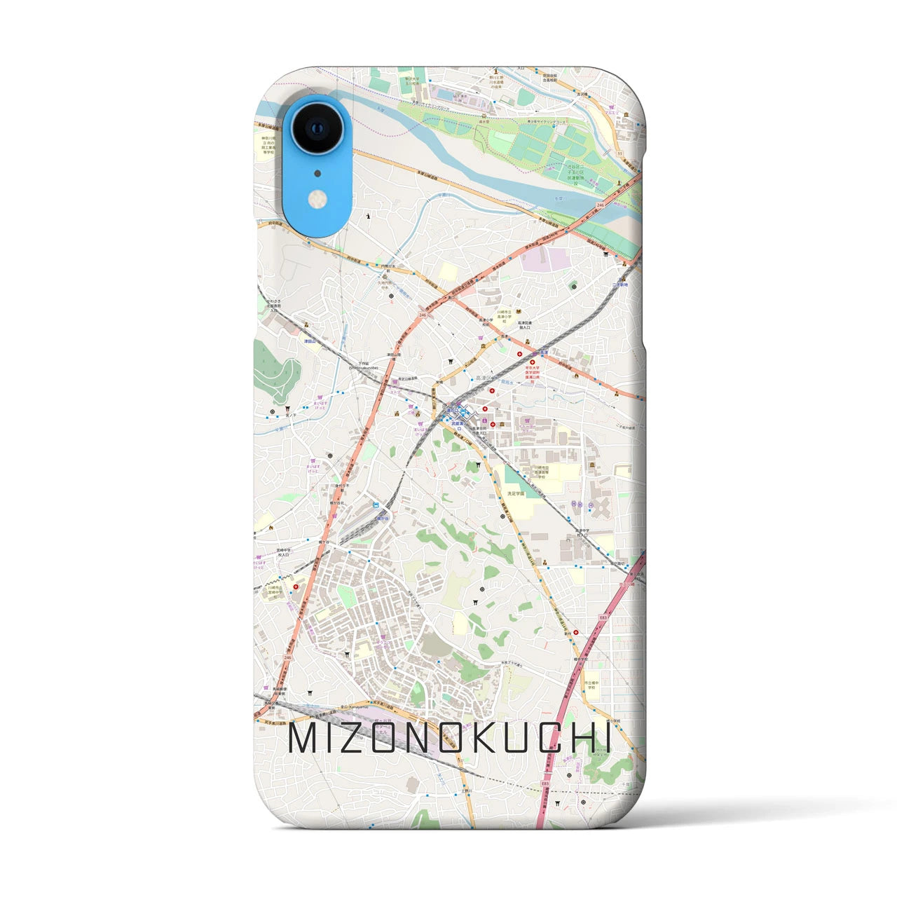 【溝の口(神奈川県)】地図柄iPhoneケース(バックカバータイプ)